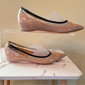 Christian Louboutin Beige Paulina Pointed Toe Flats, GUC, Size 13